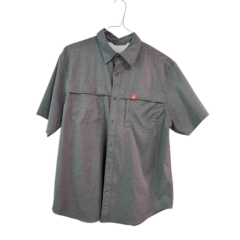 REI Co-op Sahara‎ Shirt Short Sleeve Button Up Hiking Travel Gray Size L